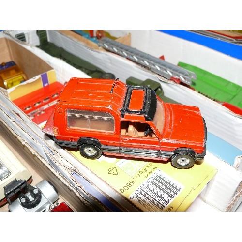 209 - MIXED COLLECTORS BOX OF CARS AND OTHER VEHICLES INCLUDING CORGI, MATCHBOX AND DINKY.