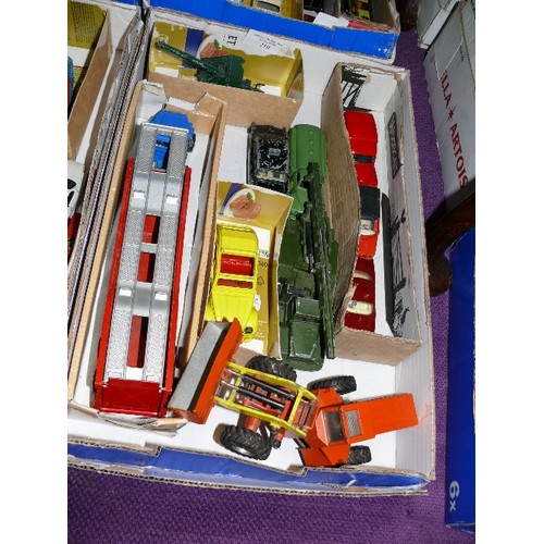 210 - MIXED COLLECTORS BOX OF CARS AND OTHER VEHICLES INCLUDING CORGI AND DINKY.