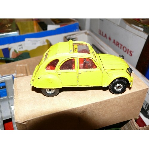 210 - MIXED COLLECTORS BOX OF CARS AND OTHER VEHICLES INCLUDING CORGI AND DINKY.