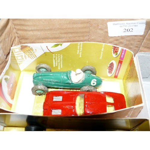 202 - MIXED COLLECTORS BOX WITH CONTENTS OF CARS, TRAINS AND OTHER VEHICLES.