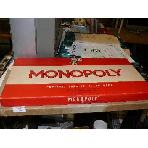 289 - VINTAGE MONOPOLY BOARD GAME IN ORIGINAL BOX.