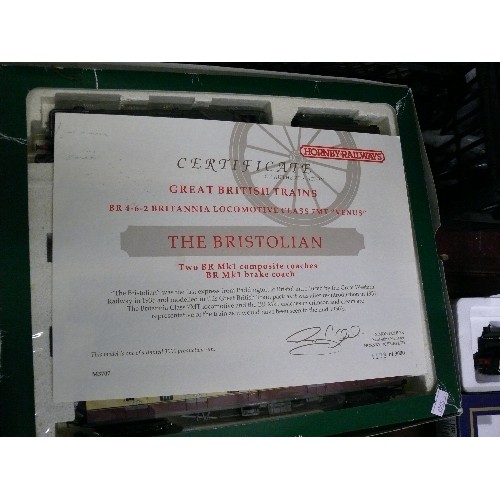 275 - HORNBY RAILWAYS 'THE BRISTOLIAN' TRAIN SET WITH CERTIFICATE, TRAIN, COAL WAGON AND THREE PASSENGER C... 