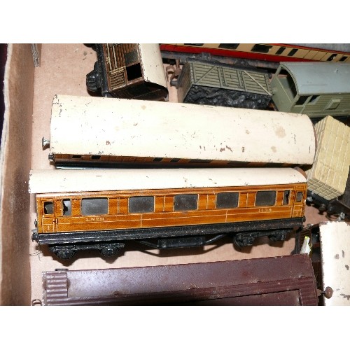 283 - BOX OF VARIOUS RAILWAY TRUCKS AND COACHES.