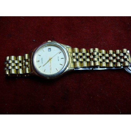 25 - A GENTS CITIZEN WR 50 WATCH WITH DATE.