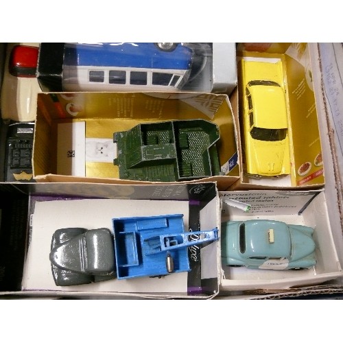 203 - MIXED COLLECTORS BOX OF CARS AND OTHER VEHICLES INCLUDING CORGI, LONESTAR AND DINKY.