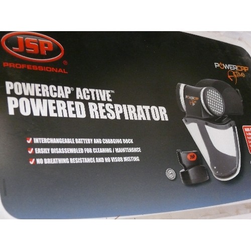 248 - JSP POWEREDCAP ACTIVE POWER RESPIRATOR IN ORIGINAL TUB.