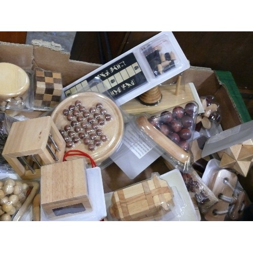 250 - BOX OF TWENTY VARIOUS WOODEN PUZZLES.