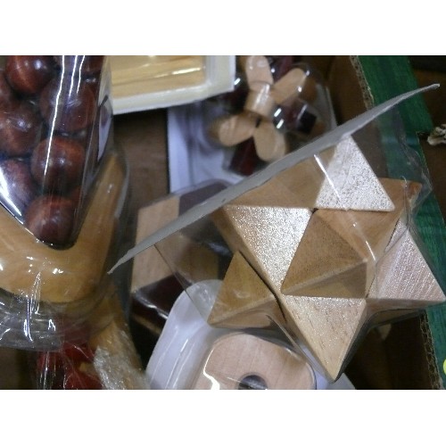 250 - BOX OF TWENTY VARIOUS WOODEN PUZZLES.