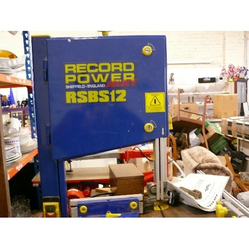 257 - RECORD POWER RSBS12 BAND SAW ON BENCH.