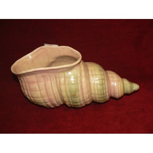 298 - LARGE SHELL VASE BY SHORTER, ENGLAND.