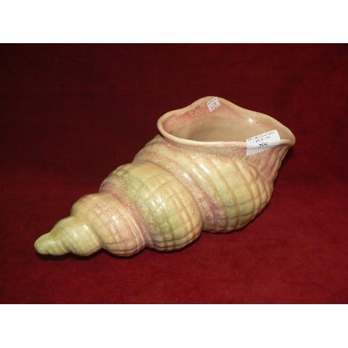 298 - LARGE SHELL VASE BY SHORTER, ENGLAND.