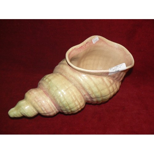 298 - LARGE SHELL VASE BY SHORTER, ENGLAND.