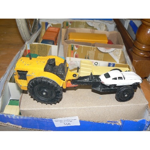 316 - MIXED COLLECTORS BOX OF CARS AND OTHER VEHICLES INCLUDING LONESTAR, MATCHBOX AND DINKY.