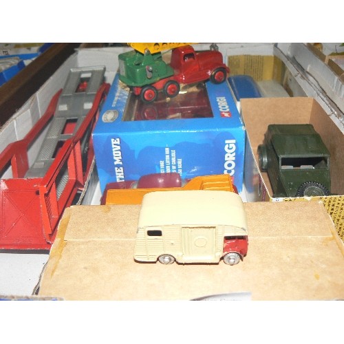 317 - MIXED COLLECTORS BOX OF CARS AND OTHER VEHICLES INCLUDING CORGI, DINKY AND CRESCENT.