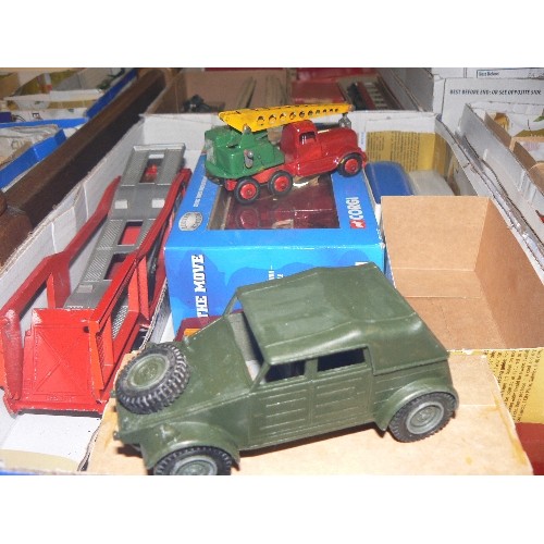 317 - MIXED COLLECTORS BOX OF CARS AND OTHER VEHICLES INCLUDING CORGI, DINKY AND CRESCENT.