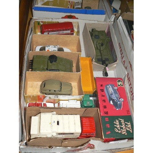 322 - MIXED COLLECTORS BOX OF CARS AND OTHER VEHICLES INCLUDING VANGUARDS, DINKY AND CORGI.