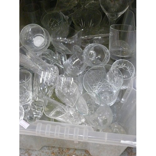 368 - THREE BOXES OF MIXED GLASSWARE