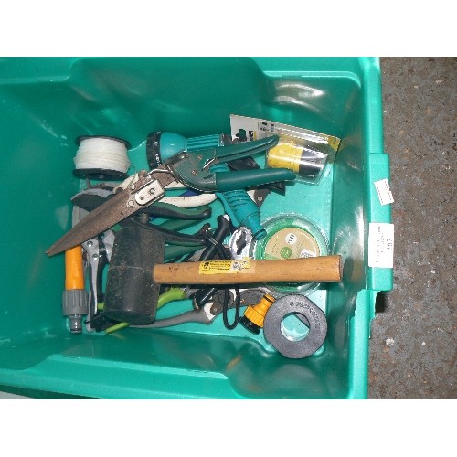 367 - BOX OF VARIOUS GARDENING TOOLS