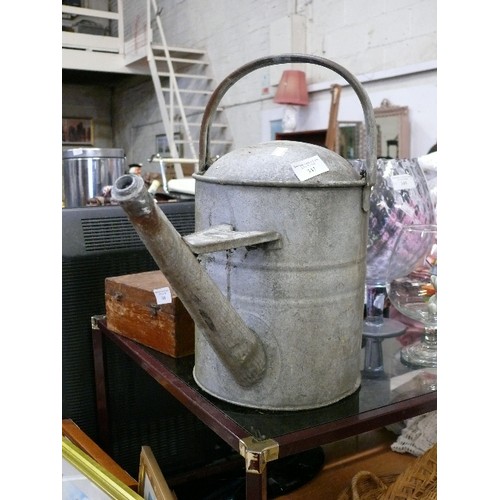 347 - VINTAGE GALVANISED WATERING CAN (NO HOLES).