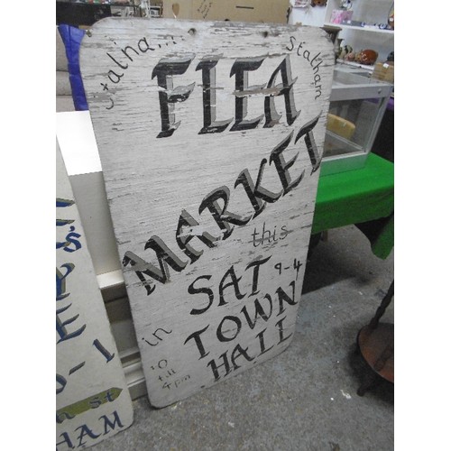 364A - LARGE FLEAMARKET SIGN BOARD APPROX 4FT.