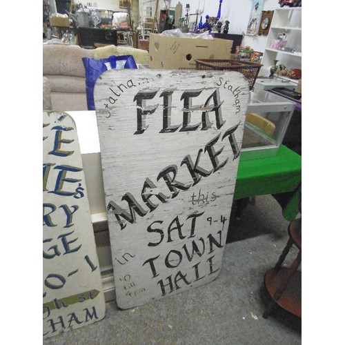 364A - LARGE FLEAMARKET SIGN BOARD APPROX 4FT.