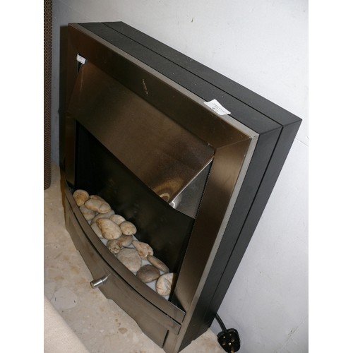 470 - MODERN ELECTRIC FIRE WITH MARBLE HEARTH.