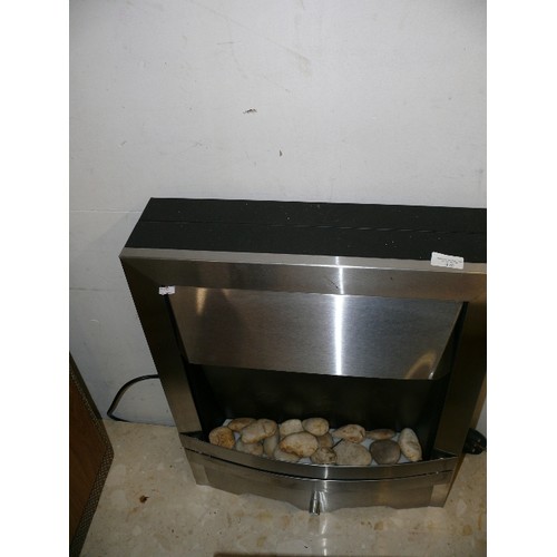 470 - MODERN ELECTRIC FIRE WITH MARBLE HEARTH.