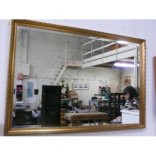 478 - VERY LARGE RECTANGULAR BEVEL EDGED MIRROR.