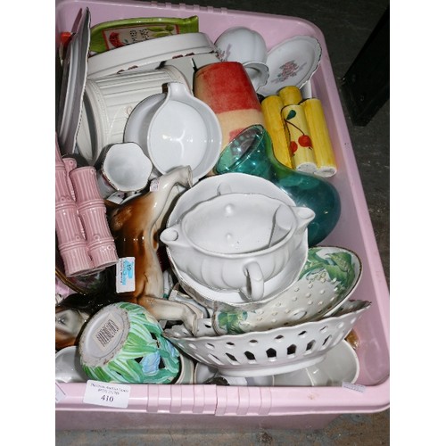 410 - LARGE BOX OF VARIOUS MIXED CHINA