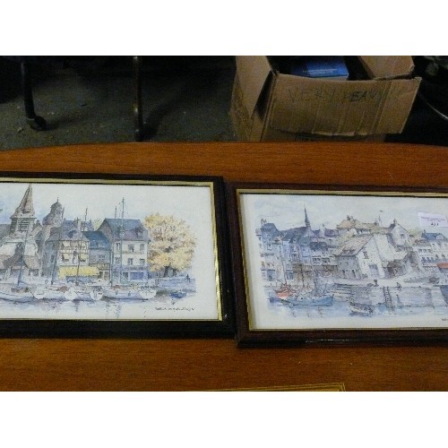 433 - PAIR OF FRAMED AND GLAZED PRINTS OF HONFLEUR.