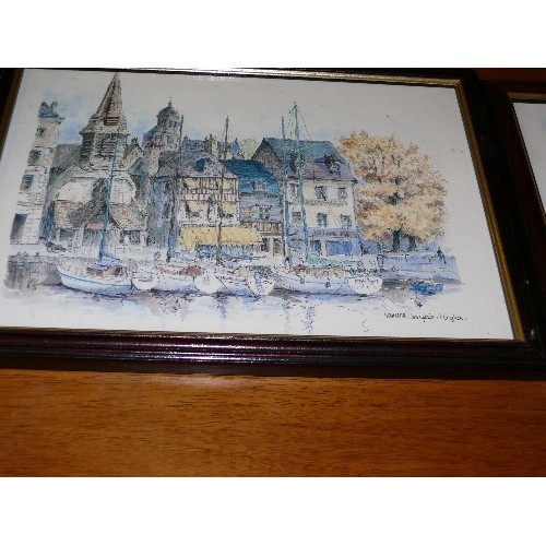 433 - PAIR OF FRAMED AND GLAZED PRINTS OF HONFLEUR.