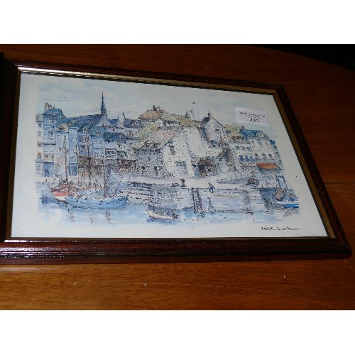 433 - PAIR OF FRAMED AND GLAZED PRINTS OF HONFLEUR.