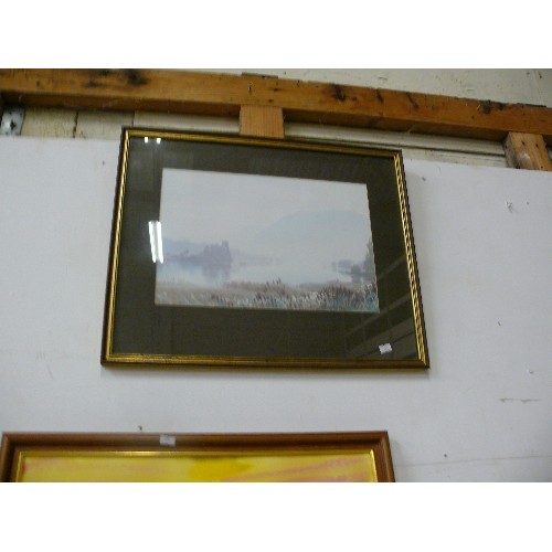 480 - PAIR OF FRAMED LANDSCAPE PRINTS PLUS A FUTHER OIL PAINTING SIGNED 'SPADE'.