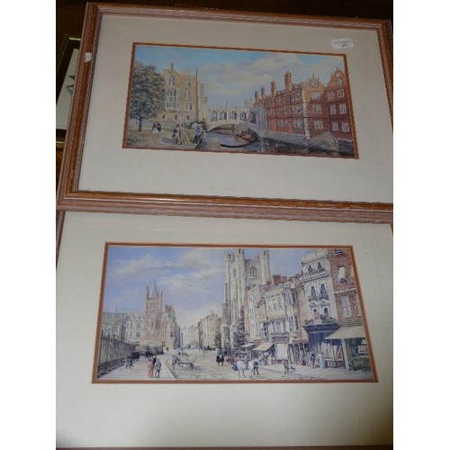 434 - PAIR OF FRAMED AND GLAZED PRINTS OF CAMBRIDGE.