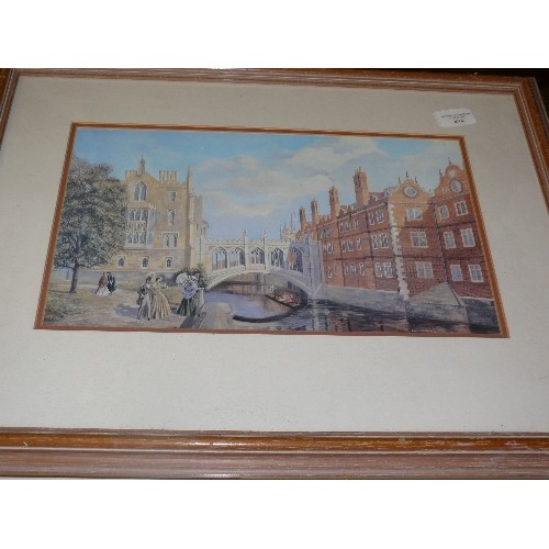 434 - PAIR OF FRAMED AND GLAZED PRINTS OF CAMBRIDGE.