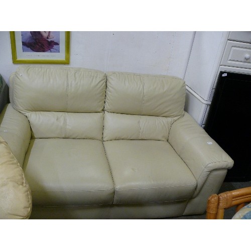 492 - FAUX LEATHER TWO SEATER SOFA