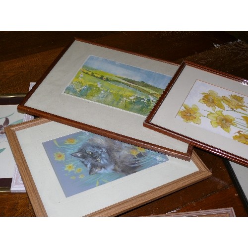 435 - SELECTION OF FLORAL WATERCOLOUR ARTWORK.