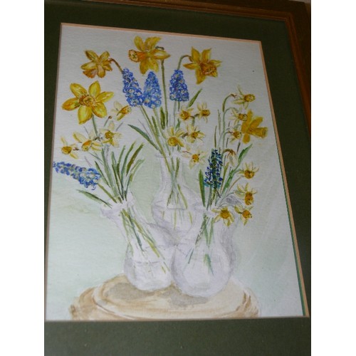 435 - SELECTION OF FLORAL WATERCOLOUR ARTWORK.