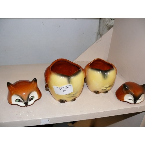 72 - PAIR OF LOVELY WEST GERMAN OWL POTS BY GOEBEL.