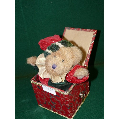 74 - BOYDS BEAR MUSICAL JACK IN THE BOX.