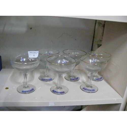 81 - SET OF SIX BABYCHAM ADVERTISING GLASSES