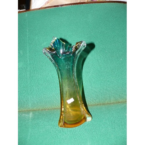 97 - VERY DECORATIVE COLOURFUL GLASS VASE