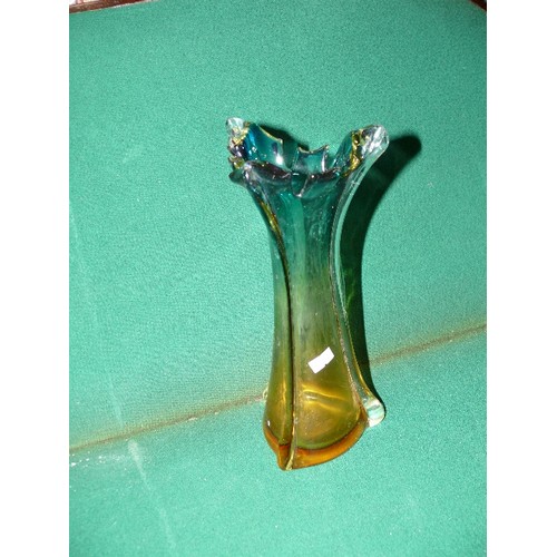 97 - VERY DECORATIVE COLOURFUL GLASS VASE