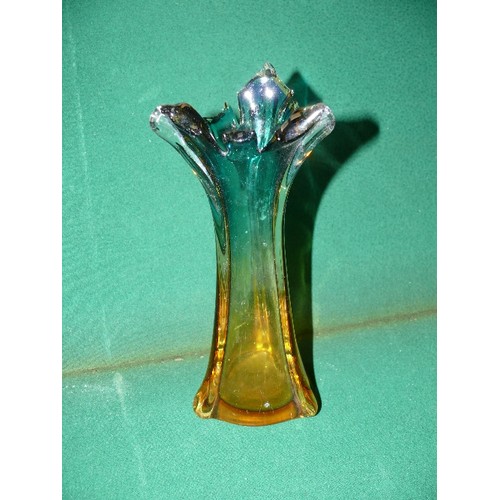 97 - VERY DECORATIVE COLOURFUL GLASS VASE