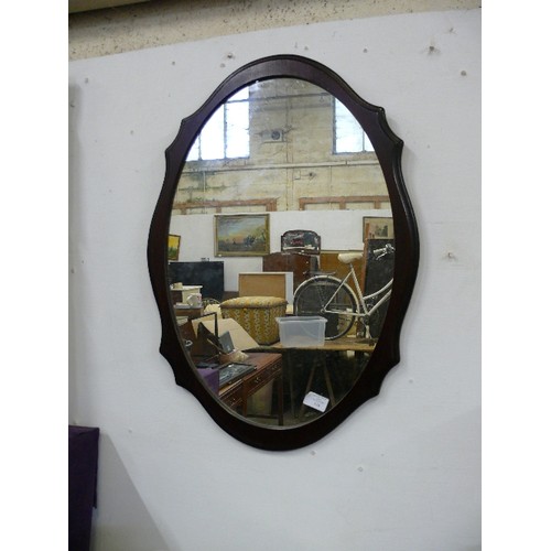 116 - LARGE WOODEN FRAMED WALL MIRROR