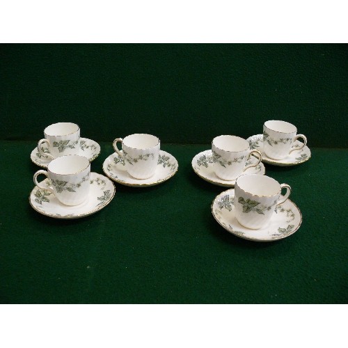 135 - SET OF SIX MINTON CUPS AND SAUCERS 'GREENWICH'