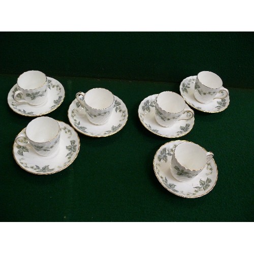 135 - SET OF SIX MINTON CUPS AND SAUCERS 'GREENWICH'