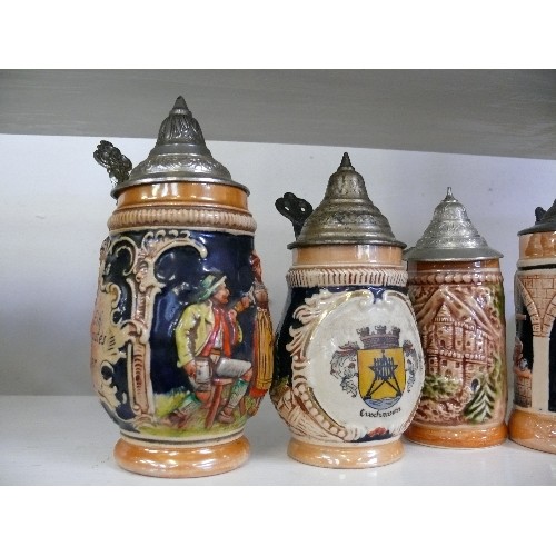 91 - COLLECTION OF VARIOUS STEINS AND TANKARDS