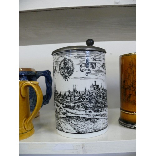 138 - COLLECTION OF VARIOUS TANKARDS INCLUDING WADE