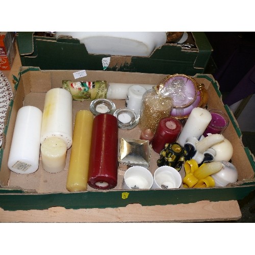 196 - LARGE BOX OF NICE, DECORATIVE CANDLES.